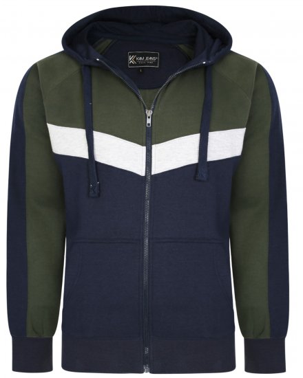 Kam Jeans 7048 Chevron Panelled Hoodie Khaki - Sudaderas - Sudaderas 2XL-12XL