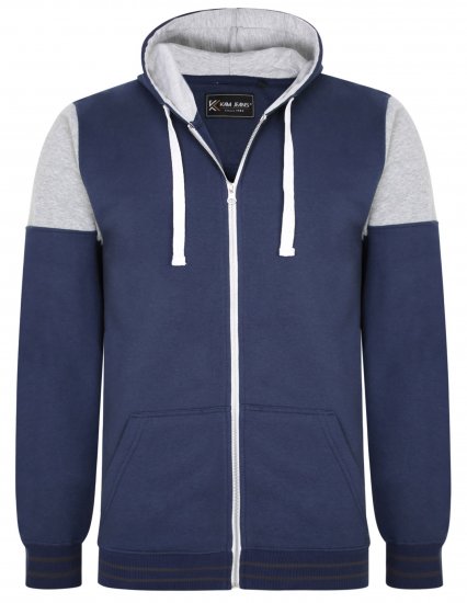 Kam Jeans 7049 Cut & Saw Sleeve Hoodie Navy - Sudaderas - Sudaderas 2XL-12XL