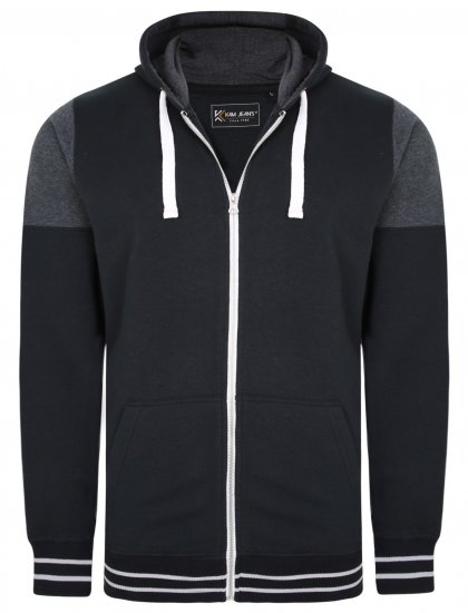 Kam Jeans 7049 Cut & Saw Sleeve Hoodie Black - Sudaderas - Sudaderas 2XL-12XL