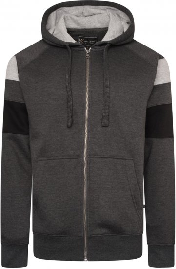 Kam Jeans 7069 Cut & Saw Zip Thru Hoody Charcoal - Sudaderas - Sudaderas 2XL-12XL