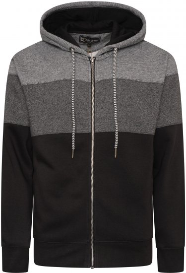 Kam Jeans 7071 Marl Stripe Hoody Black TALL SIZES - ROPA DE HOMBRE MT-6XLT - Tamaños de talle alto