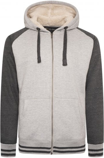 Kam Jeans 7075 Raglan Zip Thru Sherpa Hoodie Grey - Sudaderas - Sudaderas 2XL-12XL
