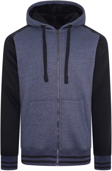Kam Jeans 7075 Raglan Zip Thru Sherpa Hoodie Royal Blue - Sudaderas - Sudaderas 2XL-12XL