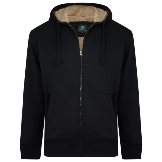 Kam Jeans 709 Sherpa Lined Hoodie Black - Sudaderas - Sudaderas 2XL-12XL