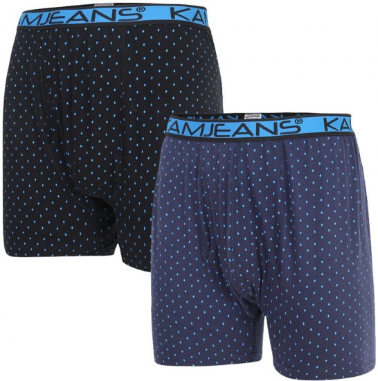 Kam Jeans 809 Diamond Print Boxers Twin Pack - Ropa interior - Ropa interior 2XL-8XL