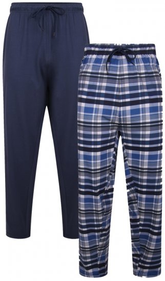 Kam Jeans 872 Lounge pants Navy, Checked 2-pack - Ropa interior - Ropa interior 2XL-8XL