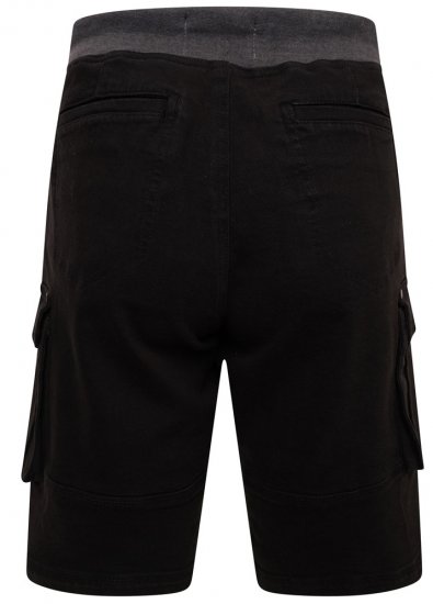 Kam Jeans Elvio Rib Waist Stretch Shorts Black - Pantalones cortos - Pantalones cortos W40-W60