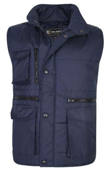 Kam Jeans KV115 Military Multi Pocket Vest Navy - Chaquetas - Chaquetas Tallas Grandes 2XL-8XL