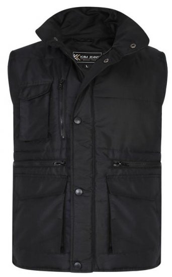 Kam Jeans KV115 Military Multi Pocket Vest Black - Chaquetas - Chaquetas Tallas Grandes 2XL-8XL