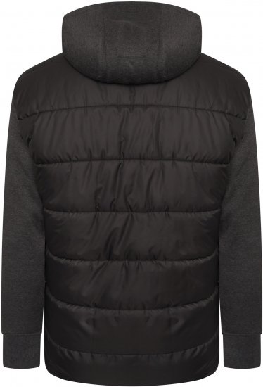 Kam Jeans KV135 Quilted Zip Thru Hoody with Padded Body & Jersey Sleeves Black TALL SIZES - ROPA DE HOMBRE MT-6XLT - Tamaños de talle alto