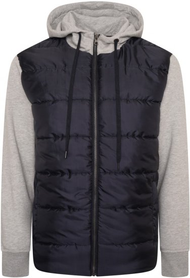 Kam Jeans KV135 Quilted Zip Thru Hoody with Padded Body & Jersey Sleeves Navy TALL SIZES - ROPA DE HOMBRE MT-6XLT - Tamaños de talle alto