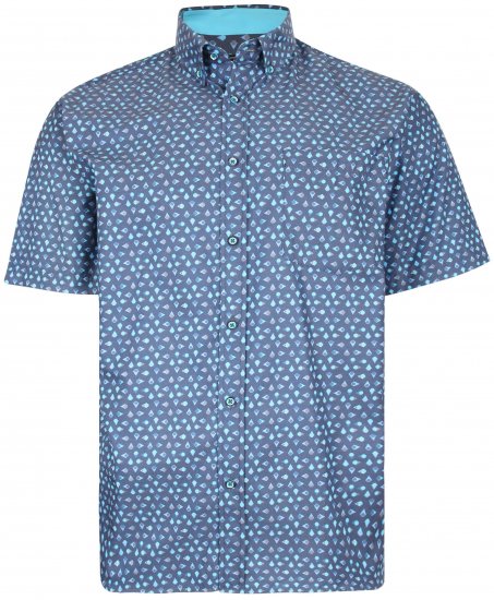 Kam Jeans P010 Premium Short sleeve Shirt Indigo - Camisas - Camisas 2XL-10XL