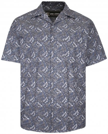 Kam Jeans P011 Premium Short sleeve Shirt Charcoal - Camisas - Camisas 2XL-10XL