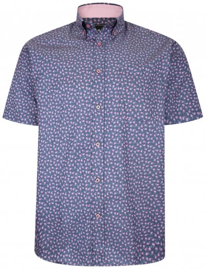 Kam Jeans P012 Premium Short sleeve shirt Navy - Camisas - Camisas 2XL-10XL