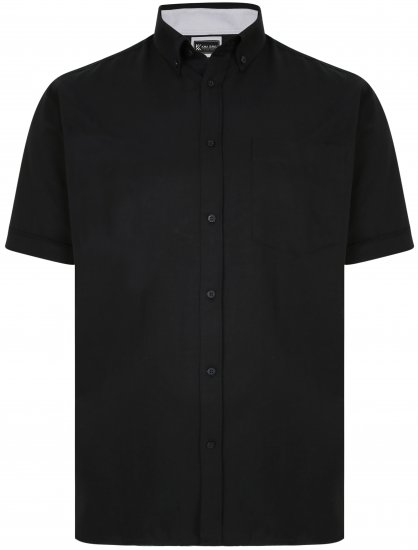 Kam Jeans P020 Premium Short sleeve Oxford Shirt Black - Camisas - Camisas 2XL-10XL