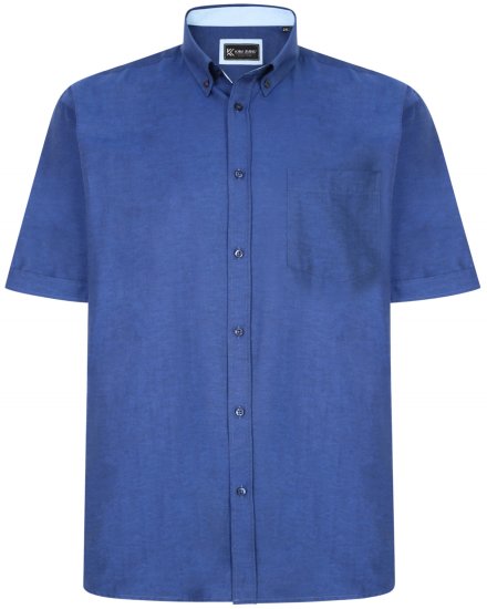 Kam Jeans P020 Premium Short sleeve Oxford Shirt Navy - Camisas - Camisas 2XL-10XL