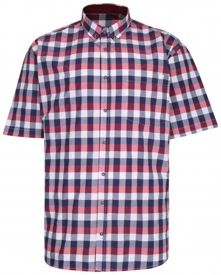 Kam Jeans 642 Premium Short Sleeve Shirt Red - Camisas - Camisas 2XL-10XL