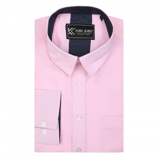 Kam Jeans P684 Premium Stretch Shirt Pink - Camisas - Camisas 2XL-10XL