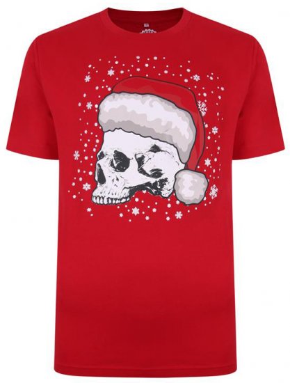 Kam Jeans X008 Santa Skull Print T-Shirt Red - Camisetas - Camisetas - 2XL-14XL