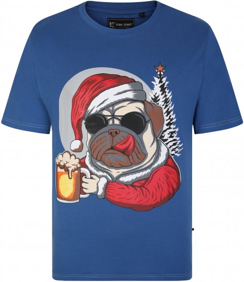 KBS X021 Dog Beer Print T-Shirt Blue - Camisetas - Camisetas - 2XL-14XL