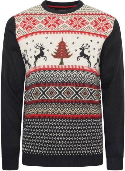 Kam Jeans X031 Reindeer Xmas Sweatshirt Navy - Sudaderas - Sudaderas 2XL-12XL