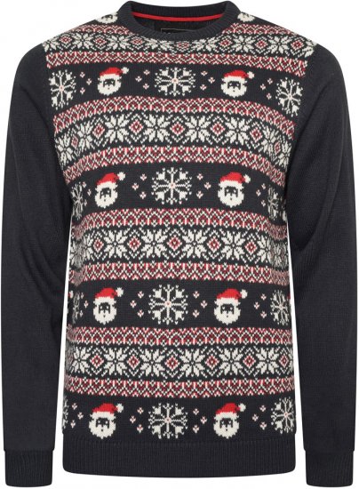 Kam Jeans X032 Snowflake Santa Xmas Sweatshirt Navy - Sudaderas - Sudaderas 2XL-12XL