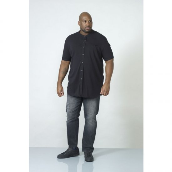 D555 Archer Collarless Shirt Black - Camisas - Camisas 2XL-10XL