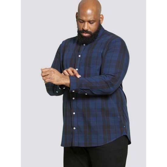 D555 Davenport Long Sleeve Shirt Navy - Camisas - Camisas 2XL-10XL