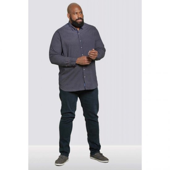 D555 Babworth Long Sleeve Shirt Navy - Camisas - Camisas 2XL-10XL