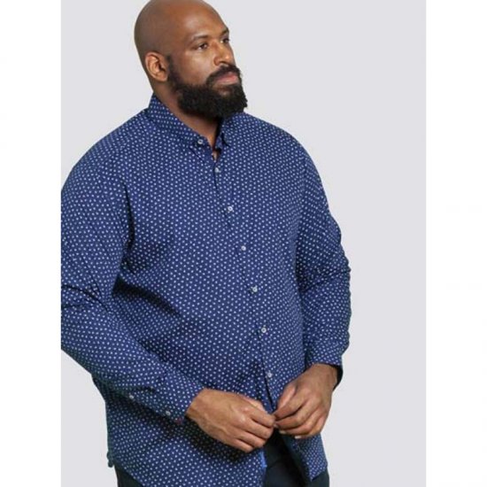 D555 Bainton Long Sleeve Shirt Navy - Camisas - Camisas 2XL-10XL