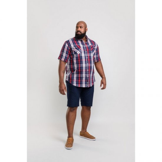 D555 Terell Shirt Navy/Red - Camisas - Camisas 2XL-10XL