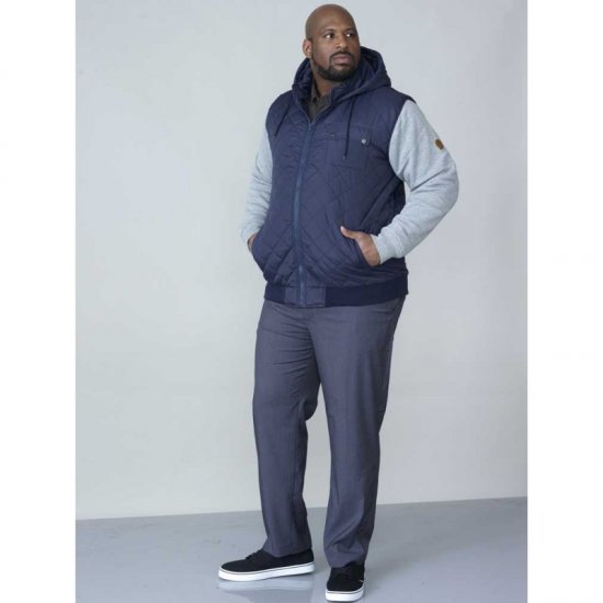 D555 Willie Hooded Quilted Jacket with Fleece sleeves - Chaquetas - Chaquetas Tallas Grandes 2XL-8XL