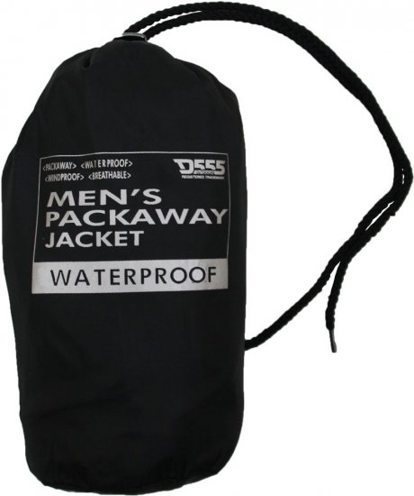 D555 Zac "Packaway" Rain Jacket Black - Ropa deportiva - Ropa Deportiva 2XL-10XL