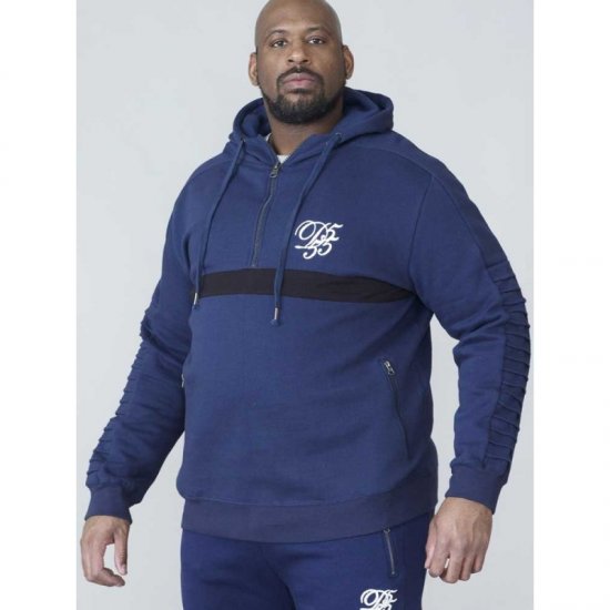 D555 Sergio Half Zip Hoodie Navy - Sudaderas - Sudaderas 2XL-12XL