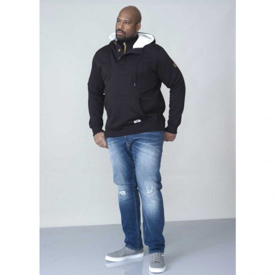 D555 Lorenzo Half zip Hoodie Black - Sudaderas - Sudaderas 2XL-12XL