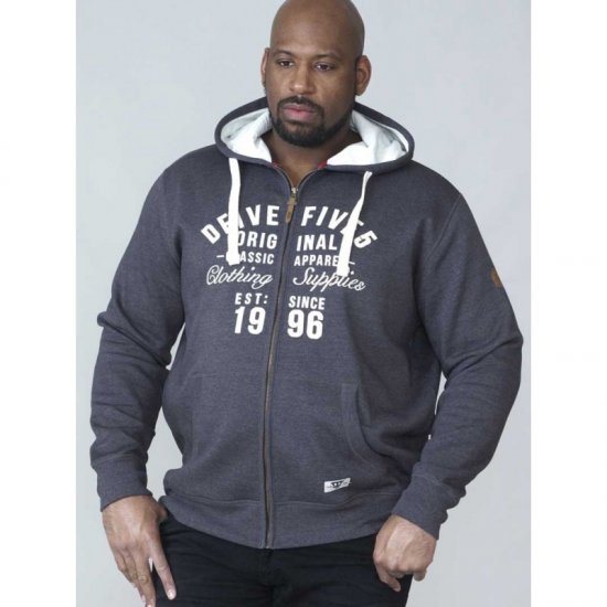 D555 Vadal Full Zip Hoodie Charcoal - Sudaderas - Sudaderas 2XL-12XL