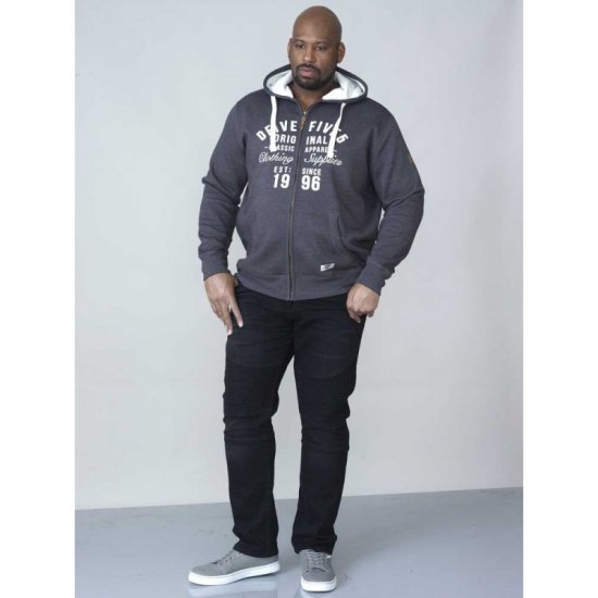 D555 Vadal Full Zip Hoodie Charcoal - Sudaderas - Sudaderas 2XL-12XL