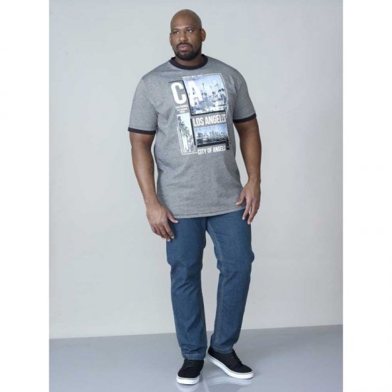 D555 Howie Fine Stripe T-shirt Grey - Camisetas - Camisetas - 2XL-14XL