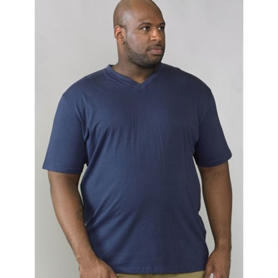 D555 Signature V-neck T-shirt Navy - Camisetas - Camisetas - 2XL-14XL