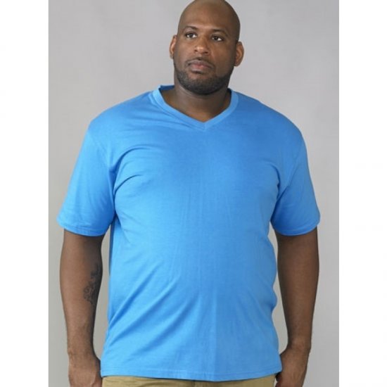 D555 Signature V-neck T-shirt Blue - Camisetas - Camisetas - 2XL-14XL