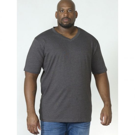 D555 Signature V-neck T-shirt Charcoal - Camisetas - Camisetas - 2XL-14XL