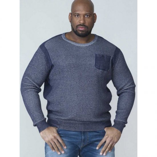 D555 Bryson Crewneck Sweater with Pocket Navy - Sudaderas - Sudaderas 2XL-12XL