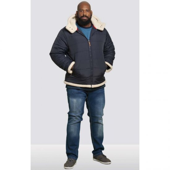 D555 Hudson Hooded Puffer Jacket Navy - Chaquetas - Chaquetas Tallas Grandes 2XL-8XL