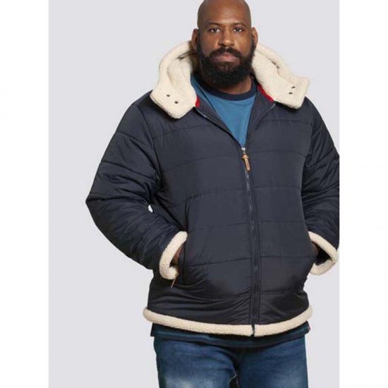 D555 Hudson Hooded Puffer Jacket Navy - Chaquetas - Chaquetas Tallas Grandes 2XL-8XL