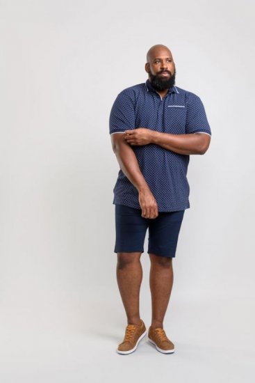D555 Rogers Printed Polo Navy - Polos - Polos 2XL-8XL