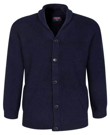 Espionage KW080 Cárdigan con cuello chal azul marino - Sudaderas - Sudaderas 2XL-12XL