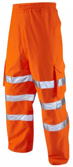 Leo Instow Breathable Executive Cargo Rain pants Hi-Vis Orange - Ropa de trabajo - Ropa de trabajo 3XL-6XL