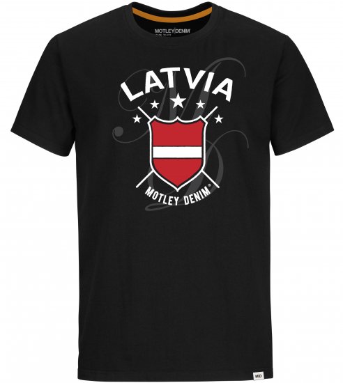 Motley Denim Latvia T-shirt Black - Camisetas - Camisetas - 2XL-14XL