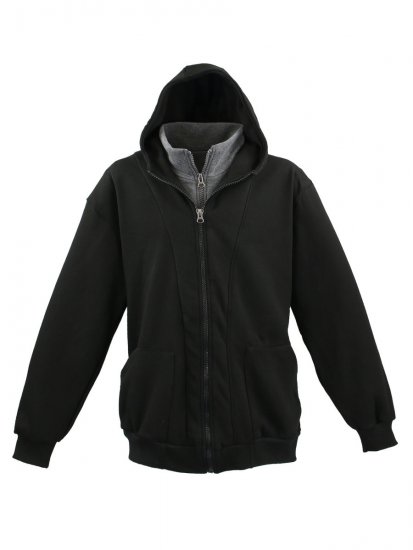 Lavecchia 109 Two-in-one Zipper Hoodie Black/Charcoal - Sudaderas - Sudaderas 2XL-12XL