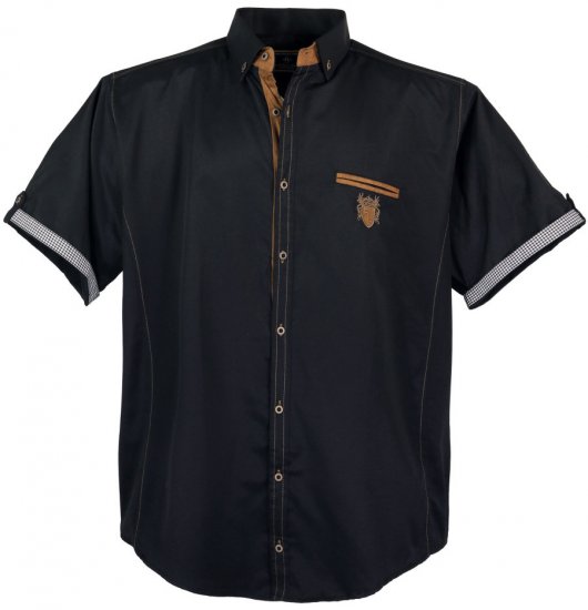 Lavecchia 1128 Short sleeve Shirt Black - Camisas - Camisas 2XL-10XL